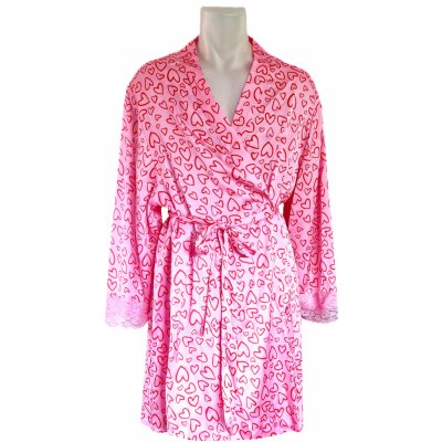 F&F 912 dámský saténový župan růžový – Sleviste.cz