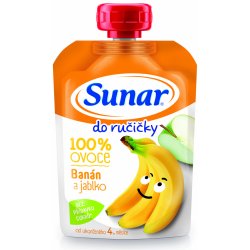 SUNAR Do ručičky 100% ovoce Jablko Banán od 4.měsíce 100 g