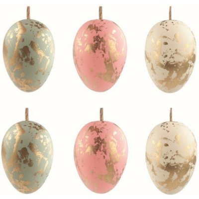 Anděl Plastová vajíčka na zavěšení se zlatým efektem 4 cm 6 ks v sáčku 7588 – Hledejceny.cz