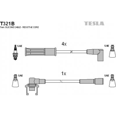 Sada kabelů pro zapalování TESLA T321B – Hledejceny.cz