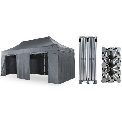 TENTino BIG HEXAGON EXTRA HIGH ROOF 4x8 m 17A - ANTRACIT – Hledejceny.cz