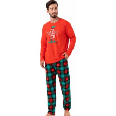 1P1289 The Daddy Elf pánské pyžamo dlouhé vánoční červené – Zboží Mobilmania
