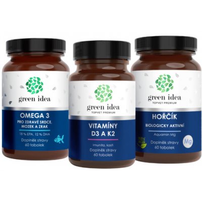Green idea Hořčík + Omega 3 + Vitamíny D3 K2 – Hledejceny.cz