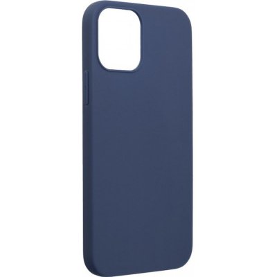Pouzdro FORCELL Soft Apple iPhone 12 / 12 Pro - gumové - s véřezem pro logo - tmavě modré