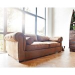 AV interiery Prostorná pohodlná sedačka z mikroplyše Chesterfield London mikroplyš TABAGO 16 – Zboží Dáma