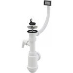 Alcadrain Sifon dřezový s nerezovou mřížkou DN70, flexi přepadem a přípojkou A444P-DN50/40 – Sleviste.cz