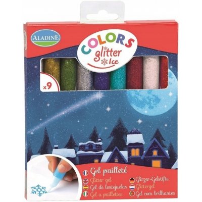 Třpytivá kreativní lepidla na sklo Zimní království 9 ks – Zboží Dáma