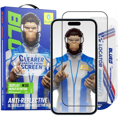 Blueo Anti-Reflective HD sklo s aplikátorem Pro iPhone 15 iPhone 16 černé 162539 – Zboží Živě