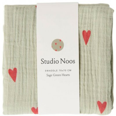 Studio Noos Swaddle zavinovačka Print Medium Green Hearts – Hledejceny.cz