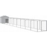 zahrada-XL Psí bouda se střechou světle šedá 117 x 1 221 x 123 cm – HobbyKompas.cz