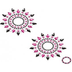 Lepítka GLORIA glittering jewelry black and pink 2 ks