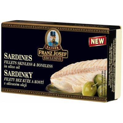 Franz Josef Kaiser Exclusive Sardinky filety bez kůže a kostí v olivovém oleji 90 g – Zboží Dáma