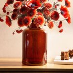 Homla Váza Dekorativní váza Stolní váza Váza na květiny TENNO Skleněná váza v hnědé barvě 14,5x14,5x25,5 cm HOMLA – Zboží Dáma