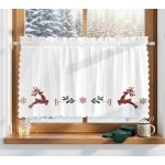 Dekorační krátká vánoční vitrážová záclona do kuchyně DEER 40x100 cm MyBestHome – Hledejceny.cz
