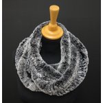 Kožešinová šála z králíka S40 délka 150 cm černá bílá – Hledejceny.cz