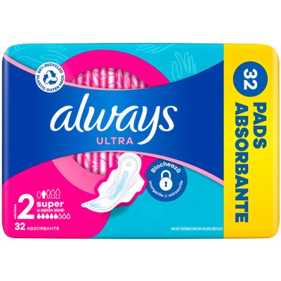 Always Ultra Long vel. 2 hygienické vložky s křidélky 32 ks – Zboží Dáma