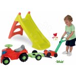 Smoby Set šmykľavka Toboggan XS zelená a odrážadlo s prívesom a kosačkou SM310270-5 – Zboží Dáma