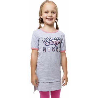 Winkiki Kids Wear dívčí tunika Queen šedý melanž – Zboží Mobilmania