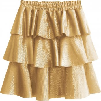Lesklá mini sukně 508ART zlatá