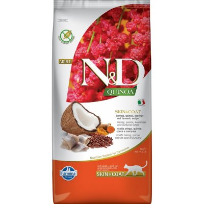 N&D GF Cat Quinoa Skin&Coat Herring&Coconut 5 kg – Zboží Mobilmania