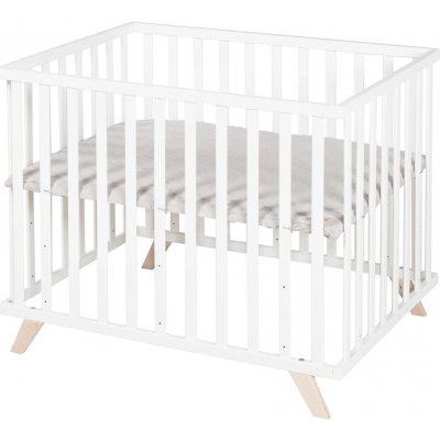 Roba dětská ohrádka z bukového dřeva 75 x 100 cm Lil Planet Bílá – Sleviste.cz