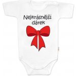 Body krátký rukáv s vtipným textem Baby Nellys Nejkrásnější dárek bílé – Zboží Dáma