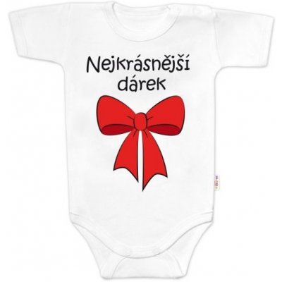Body krátký rukáv s vtipným textem Baby Nellys Nejkrásnější dárek bílé – Zboží Dáma