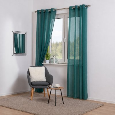 Dekorační záclona s kroužky SOFIA zelená 140x260 cm (cena za 1 kus) MyBestHome – Hledejceny.cz