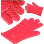 KIK KX5214 Silikonová kuchyňská rukavice červená – Zboží Dáma