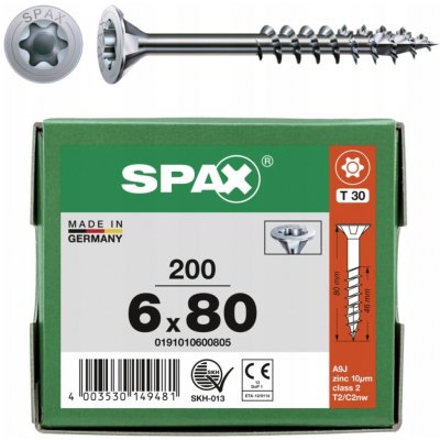 Šrouby SPAX 6x80 mm 200 kusů – Hledejceny.cz