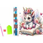 Norimpex Diamantové malování na plátně Květinový jednorožec 23 x 30 cm – Hledejceny.cz