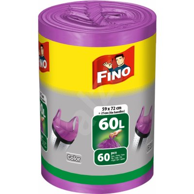 Fino Color Sáčky do odpadkového koše s uchy 60 l 13 µm 60 ks fialový