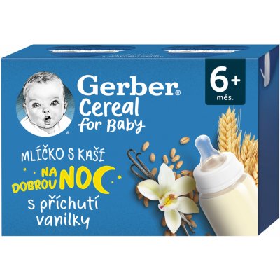Gerber Cereal mlíčko s kaší na dobrou noc vanilka 2 x 200 ml – Hledejceny.cz