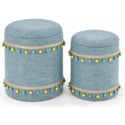 Halmar GRADO Komplet 2 puf, jasny Modrý – Sleviste.cz