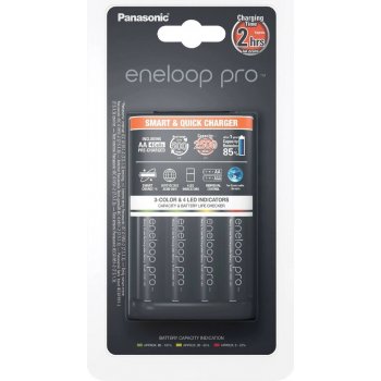 Panasonic Eneloop Charger BQ-CC55 + 4 x R6/AA Eneloop PRO 2500mAh BK-3HCDE K-KJ55HCD40E