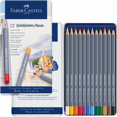 Faber-Castell 114612 Goldfaber Aqua akvarelové plechová krabička 12 ks – Zboží Živě