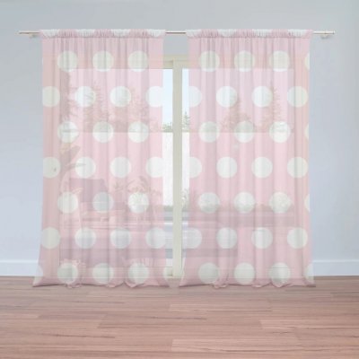 Sablio Záclony Bílé tečky: 2ks 150x250cm – Zboží Mobilmania