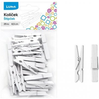 LUMA Kolíčky dekorační - bílé - 4,5 cm - 25 ks - F550084 – Sleviste.cz