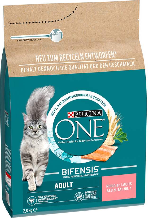 Purina ONE Adult losos & celozrnné obiloviny 2 x 2,8 kg