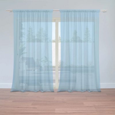 Sablio Záclony Světle modrá: 2ks 150x250cm – Hledejceny.cz