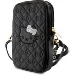 Hello Kitty PU Leather Quilted Pattern Kitty Head Logo černé
