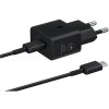 Nabíječka pro mobilní telefony Samsung cestovní nabíječka USB-C 25W + USB-C datový kabel Black (Bulk) 57983121786