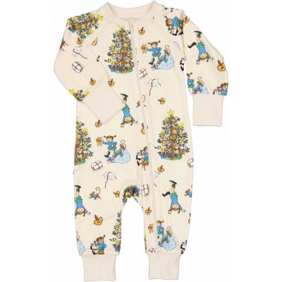 Bambusové dětské rostoucí pyžamo overal Geggamoja Pippi Beige – Sleviste.cz