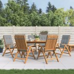 vidaXL Polohovací zahradní židle s poduškami 6 ks masivní teak 3196502 – Hledejceny.cz
