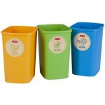 CURVER ECO Friendly 3 x 25 l Set košů na tříděný odpad modrá zelená žlutá 02174-999 – Zbozi.Blesk.cz