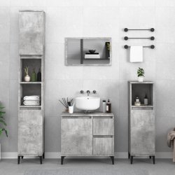 Nábytek XL 3dílný set koupelnových skříněk betonově šedý kompozitní dřevo
