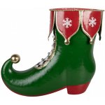 Zelená kovová vánoční dekorace bota skřítka Elfa - 39*16*31 cm - Clayre & Eef – Hledejceny.cz