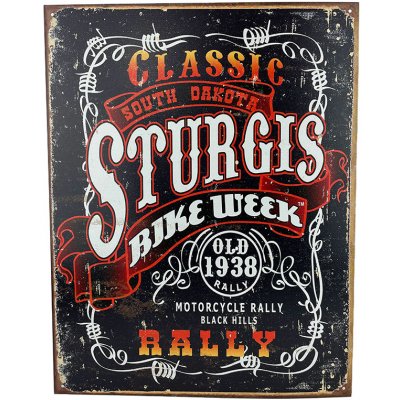 Papírenská Plechová cedule CLASSIC STURGIS - BIKE WEEK 40 cm x 32 cm – Zboží Mobilmania