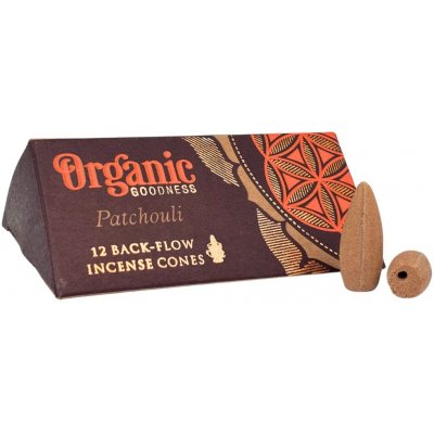 Song of India Vonné kužely Organic Tekoucí dým Patchouli 12 ks – Zboží Dáma