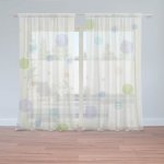 Sablio Záclony Tříbarevné puntíky: 2ks 150x250cm – Hledejceny.cz